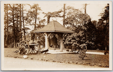 Victoria BC War Relics Cannons Bell Beacon Hill Park RPPC Postcard 