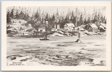 Whaletown Cortes Island BC British Columbia Borland Artist Unused Postcard