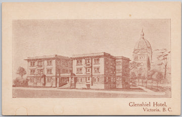 Glenshiel Hotel Victoria BC Parliament Buildings Vancouver Island British Columbia Postcard 