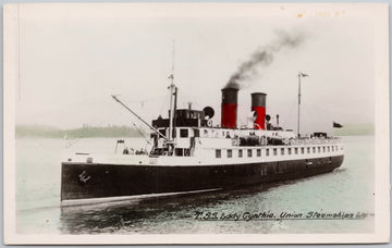 SS 'Lady Cynthia' Ship Union Steamships Ltd BC Gowen Sutton RPPC Postcard 