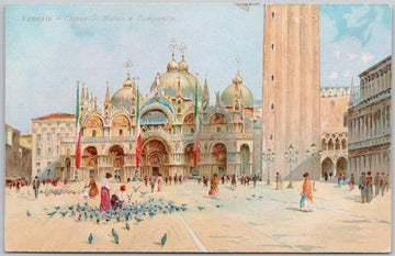 Venezia Italy Venice Chiesa Marco e Campanile Postcard SP21 *as is