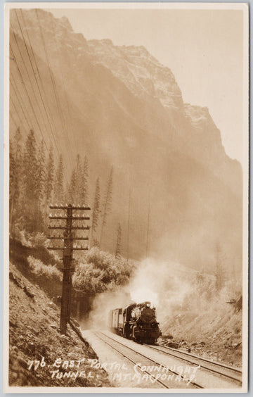 Byron Harmon 776 Mt. MacDonald BC & Train Unused RPPC Postcard 