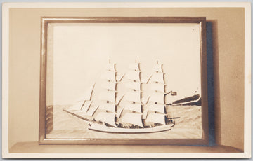 Sailboat in Framed Picture Postcard