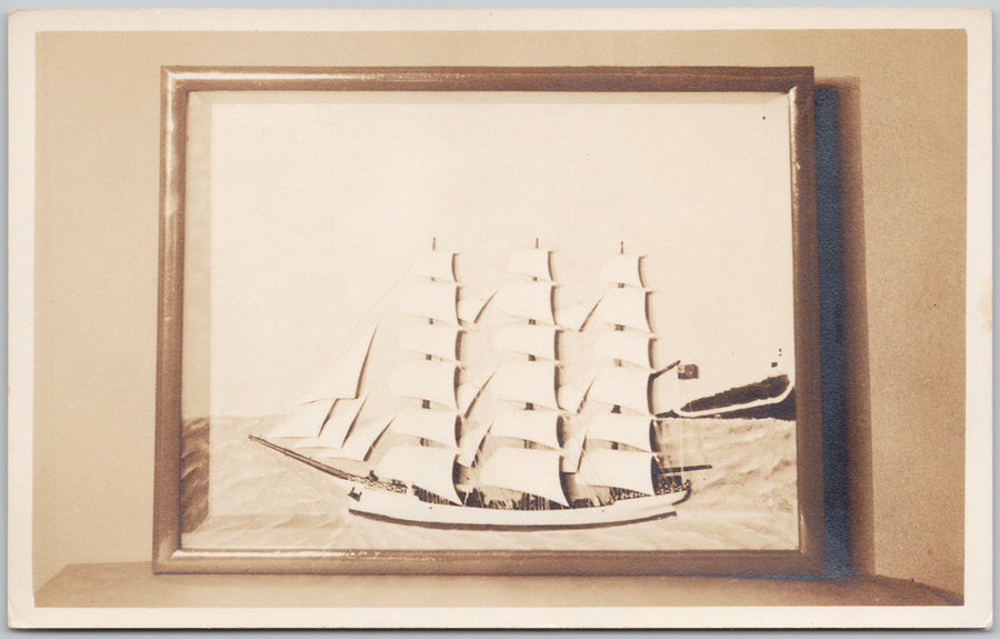 Sailboat in Framed Picture Postcard