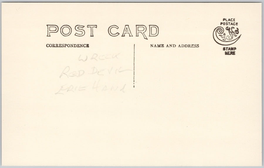 Wreck of Red Devil Erie PA Pennsylvania Aviation Postcard SP21