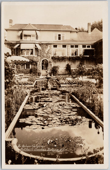 The Italian Garden Butchart Gardens Victoria BC Postcard 