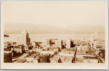 Vancouver BC from Roof Garden Hotel Vancouver British Columbia RPPC Postcard 