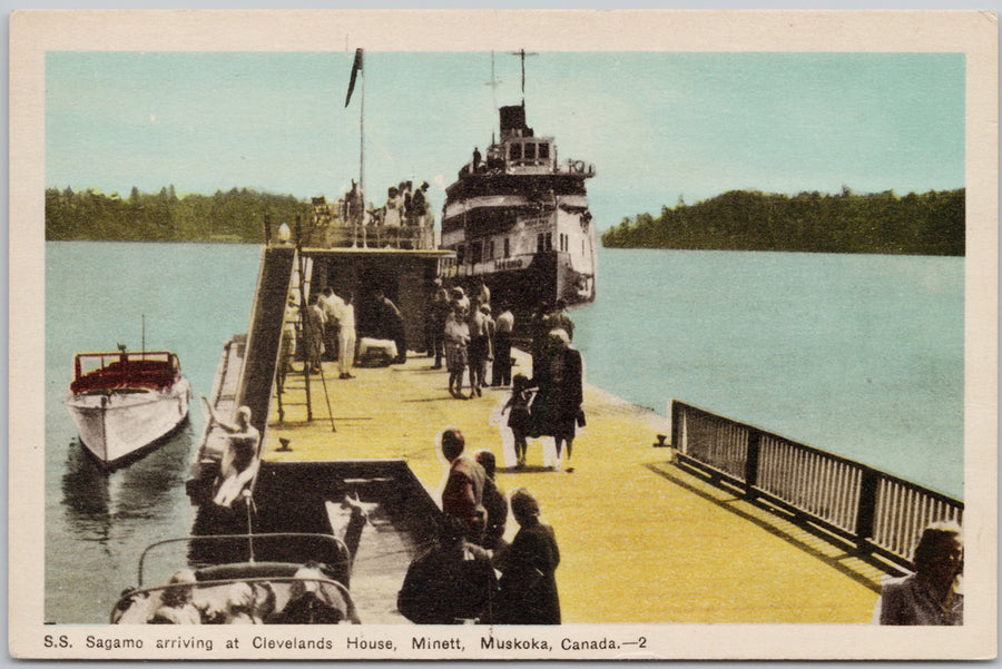 SS Sagamo Steamer Clevelands House Minett Muskoka Ontario ON PECO Postcard