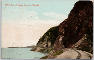 Mink Tunnel Lake Superior Ontario ON Canada to Griswold MB Postcard 