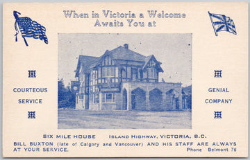 Six Mile House Victoria BC Vancouver Island Highway Bill Buxton Unused Postcard 