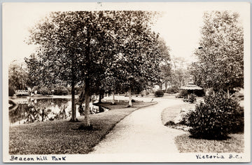 Beacon Hill Park Victoria BC British Columbia 1924 RPPC Postcard 
