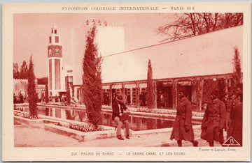 Paris 1931 Exposition Coloniale Internationale Palais Du Maroc Le Grand Canal et Les Souks France Postcard 
