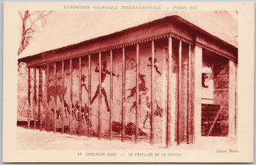 Paris 1931 Exposition Coloniale Internationale Cameroun Cameroon Togo Le Pavillon de la Chasse Postcard 