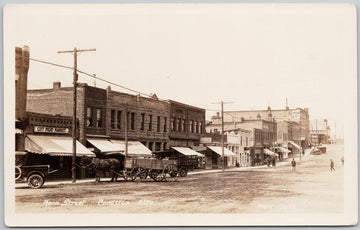 Main Street Cardston Alberta Cahoon Hotel Clarke RPPC Postcard 