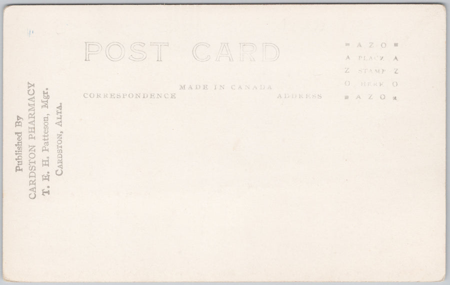 Main Street Cardston Alberta Cahoon Hotel Clarke RPPC Postcard SP21