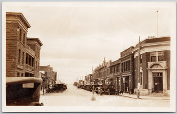 Main Street Macleod Alberta Fort Macleod RPPC Postcard 