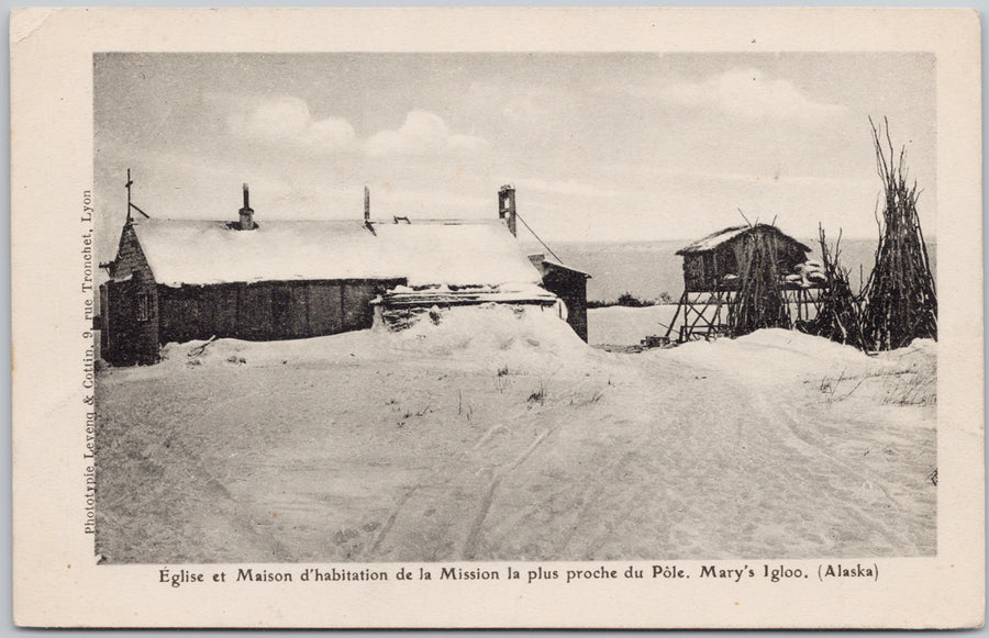 Alaska Mary's Igloo Church and Mission House closest to North Pole Postcard 