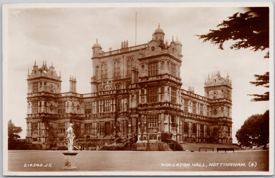 Vintage photograph of Wollaton Hall in Nottingham, England.