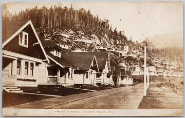 Front Street Ocean Falls BC Postcard 