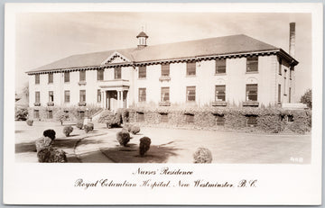 New Westminster BC Nurses Residence Royal Columbian Hospital RPPC Postcard 