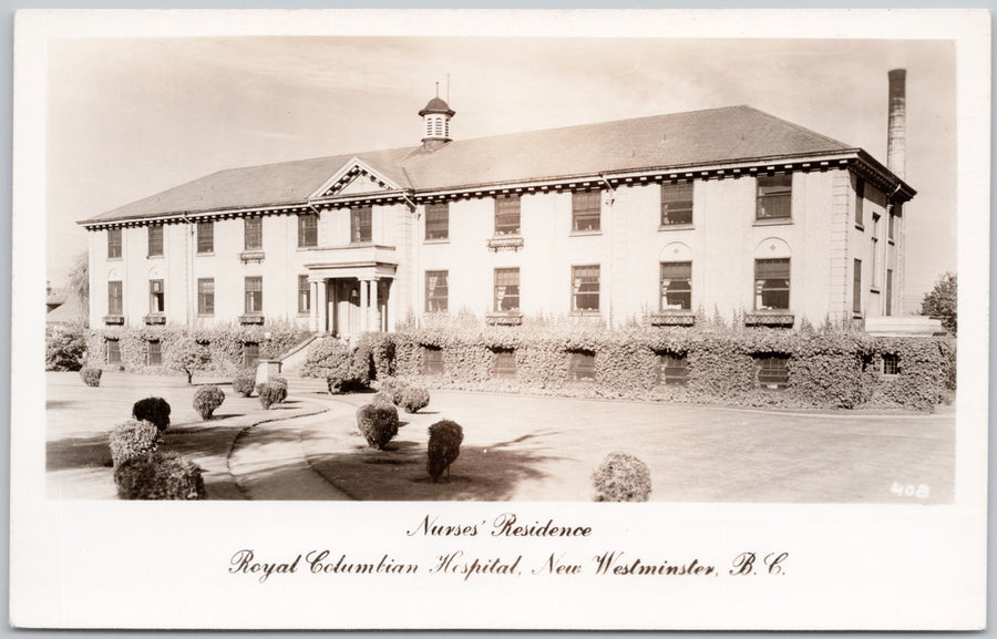 New Westminster BC Nurses Residence Royal Columbian Hospital RPPC Postcard 