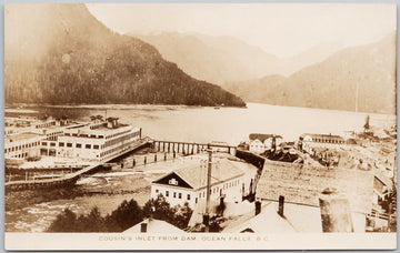 Ocean Falls BC Cousin's Inlet British Columbia RPPC Postcard 