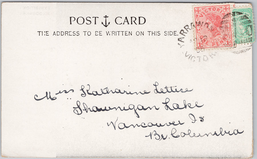 Exhibition Melbourne Australia 1905 Yarrowonga Cancel Postcard SP21