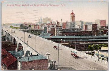 Vancouver BC Georgia Street Viaduct British Columbia 1922 Postcard 