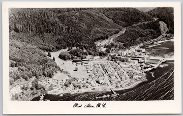 Port Alice BC Aerial View Vancouver Island 1960s RPPC Postcard 