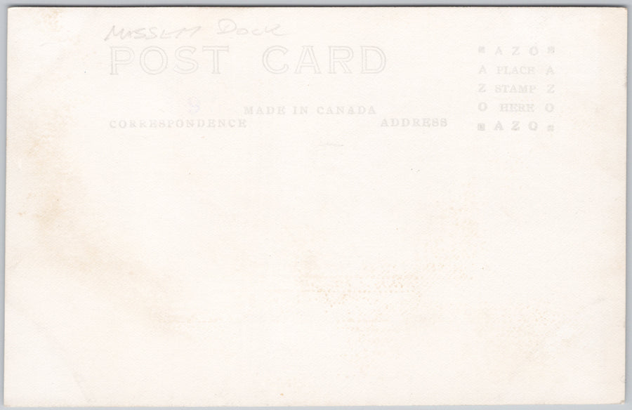 Masset BC Boats at Dock Tugboats  Postcard 