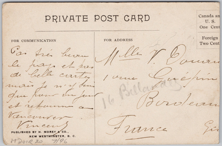 New Westminster BC Indigenous Camp First Nations People British Columbia 1906 H. Morey Co No. 2 Scarce Postcard SP21