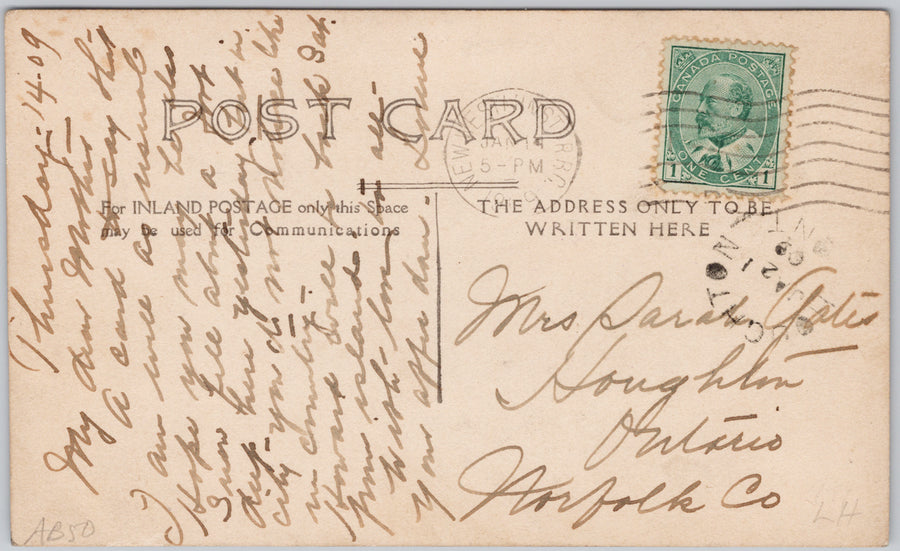 Alderlea Hotel Duncan BC 1909 Houghton ONT Split Ring RPPC Scarce Postcard