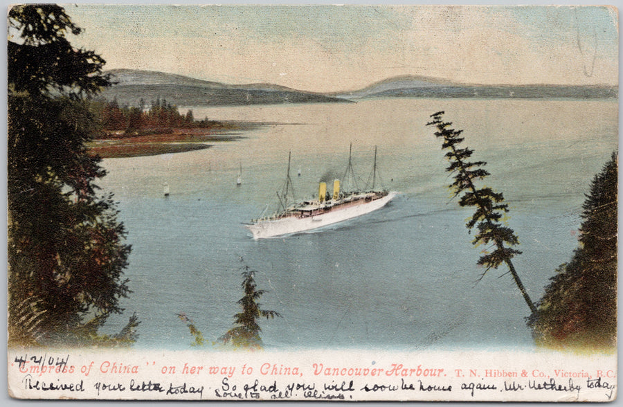 Empress of China Ship Vancouver Postcard 