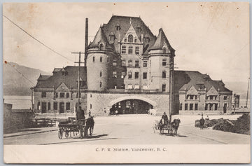 CPR Station Vancouver BC Postcard 