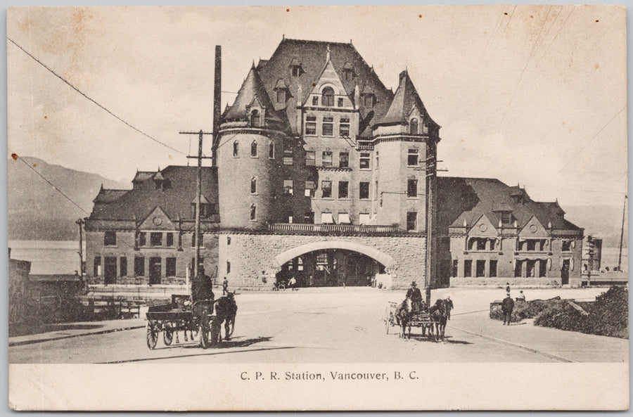 CPR Station Vancouver BC Postcard 