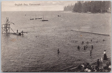 English Bay Vancouver BC British Columbia J. Howard Chapman Postcard