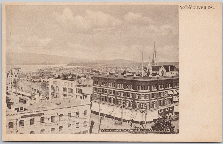 Vancouver BC from Hotel Vancouver  Postcard 