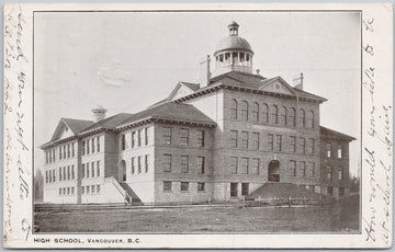 High School Vancouver BC Fairview Postcard 