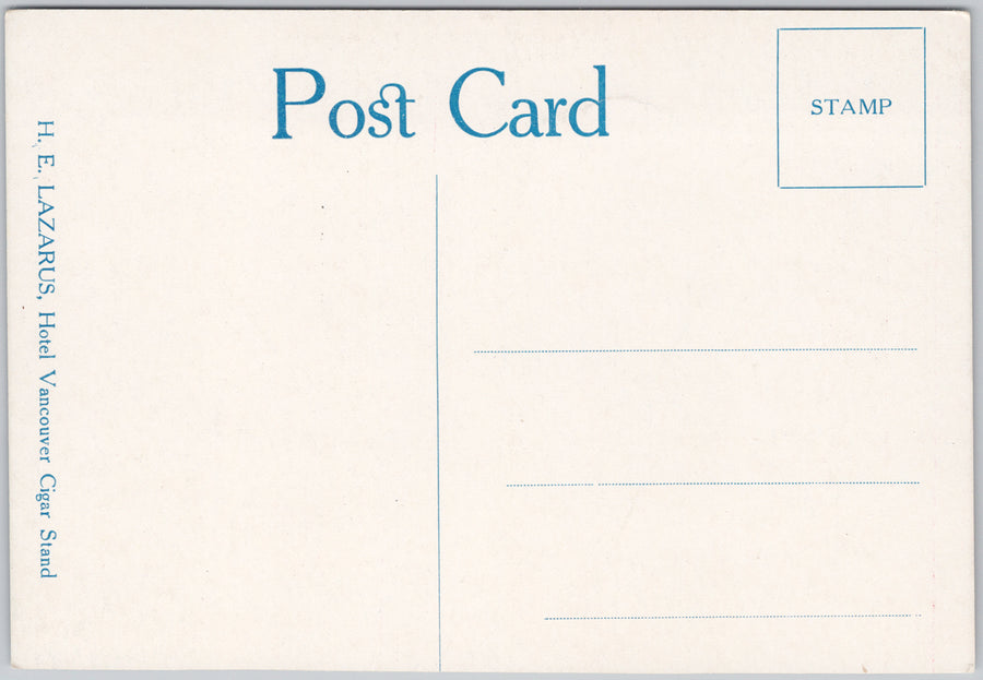 Vancouver BC Hotel Vancouver Lower Mainland Artist Illustration Lazarus Postcard 