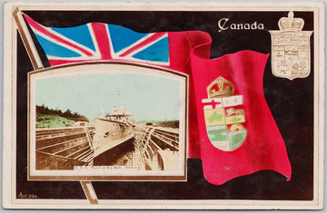 HMS 'Flora' in Dry Dock Victoria Postcard 