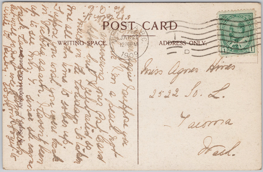 HMS 'Flora' in Dry Dock Victoria BC Ship British Columbia Patriotic 1909 Postcard 