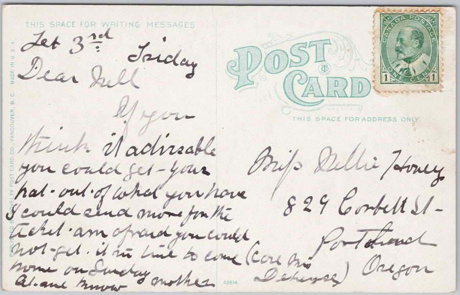 English Bay Vancouver BC Boating Boats  Postcard