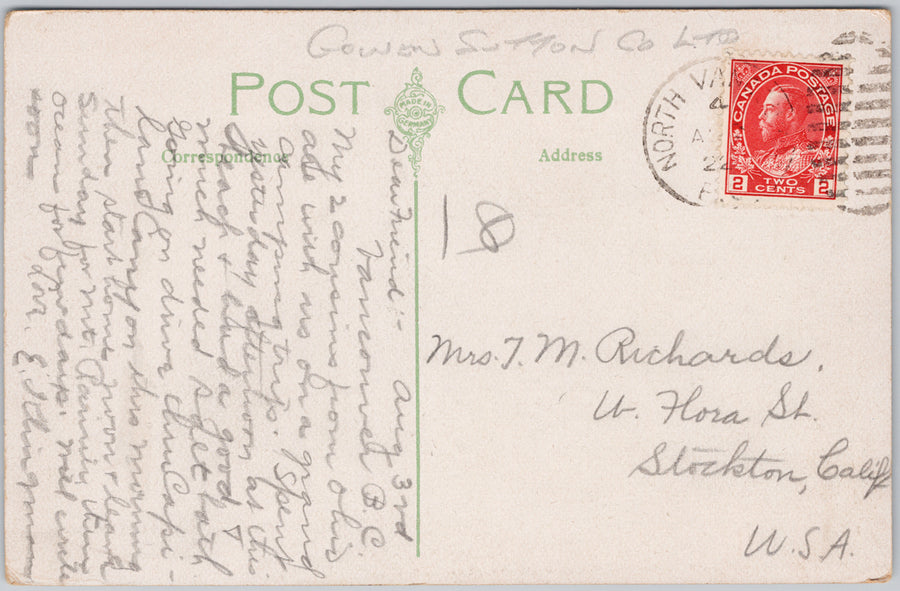 English Bay Vancouver BC British Columbia Gowen Sutton Postcard