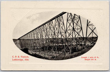 CPR Viaduct Lethbridge Alberta AB Canada 1911 Rumsey Postcard