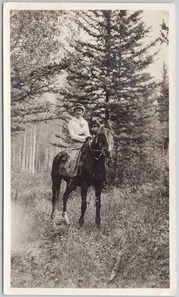 Woman on Horse Carrot Creek Alberta Photograph 