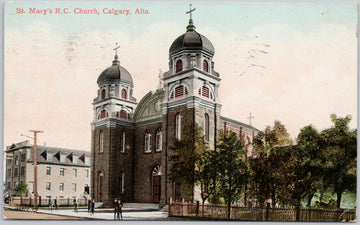 St Mary's Catholic Roman Church Calgary  Postcard 