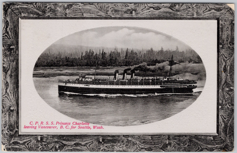 SS 'Princess Charlotte' Ship Vancouver BC Postcard