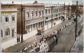 Fernie BC Parade Children Bank of Canada British Columbia 1907 Suddaby's Postcard
