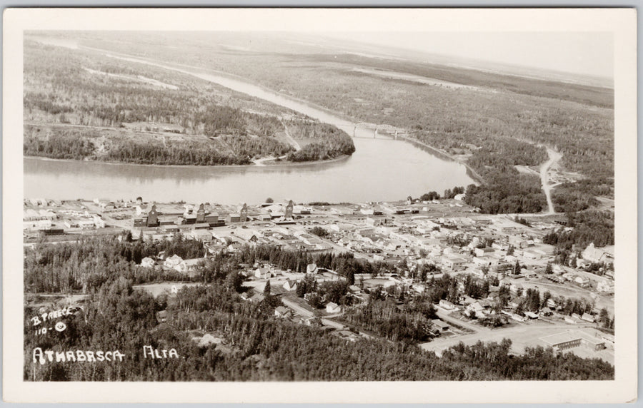 Athabasca Alberta Aerial View Postcard 