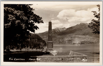 The Cenotaph Kaslo BC War Memorial Postcard 